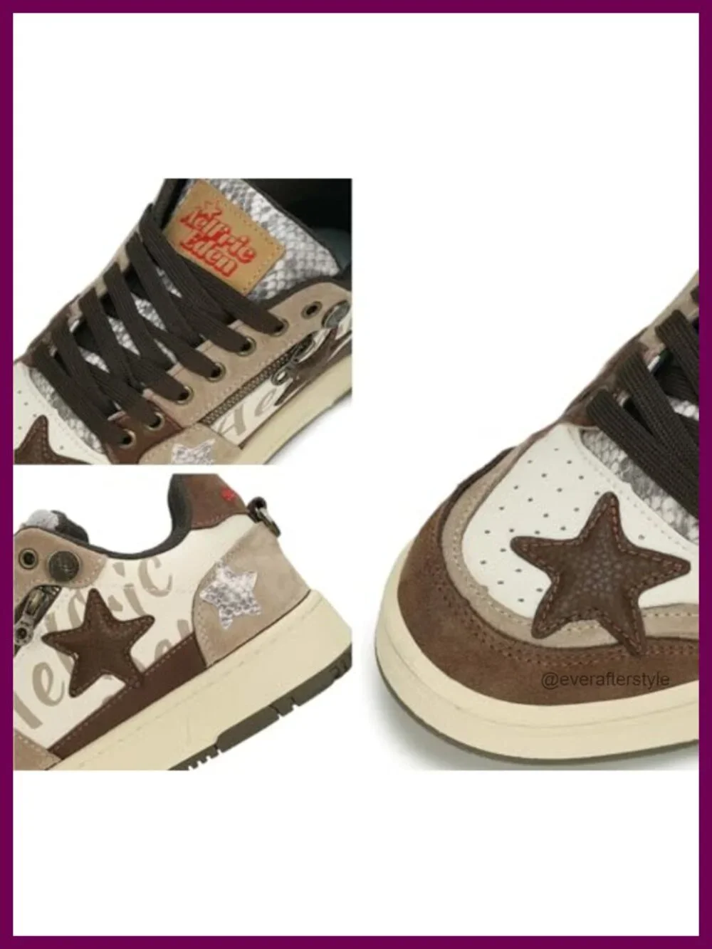 Platform Leather Patchwork Sneakers Low Top Lace-up Skate Shoes
